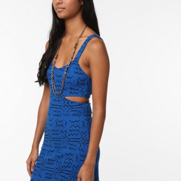 UO cut out Aztec dress in cobalt blue S - Picture 9 of 12